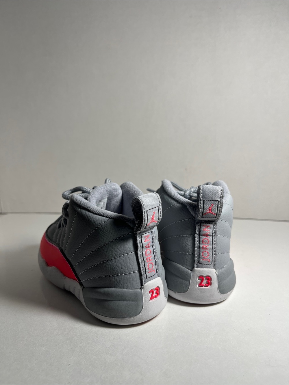 Jordan Kids Gray and Pink Little Kids Basketball Sneakers